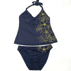 Mossimo Women Tankini Bikini Swimsuit Size S/M Coastal Preppy Resort Pool